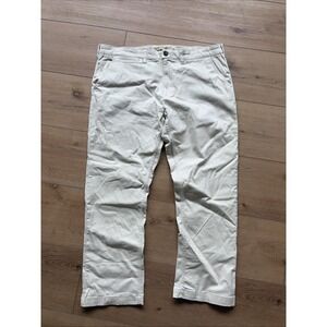 Elliot Mulryan Mens Tan Khaki Chino Pants 38x30  Cotton Blend Stretch Flat Front